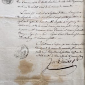 Seltener Auszug aus dem Jahr 1809 – Camoins La Treille, Bezirk Marseille, Rathaus, Geburts-Taufe-E. Rampal-Renard-Camoin-Scrapbooking-Frankreich