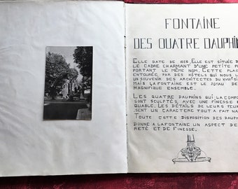 1895 Rare Old Manuscript-Aix-en-Provence France Public Fountains--Paperback Embellished with 7 Postcards-4 Dolphins-King René.