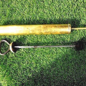 Brass Pump French Vintage Antique Flea market find Grease garden oil air bike bicycle metal collectible biker garage car machine engine