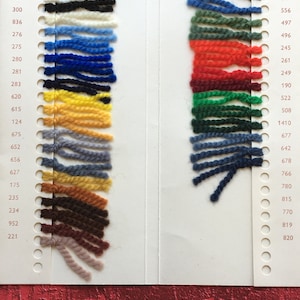 Lã * Wol * Wolle * Laines * Publicidade Vintage Folheto publicitário com amostras - Cartela de cores de lã * Amsterdã-1955-Meveda Marselha