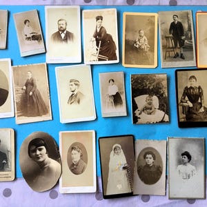 20 Photographies Avant 1900 type carte de visite-Carte Photo Réal Photo inaltérable  portraits Photographie Différentes régions ville France