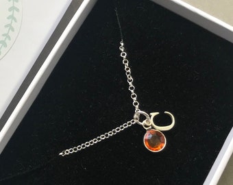 Eerste Topaz Birthstone ketting, november Birthstone ketting, gepersonaliseerd cadeau voor haar