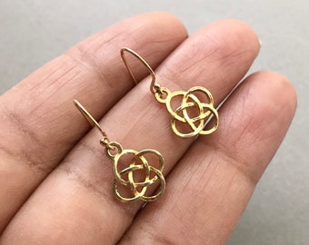 Gold Celtic Knot Earrings, Bridesmaid Earrings, Gold Knot Earrings, Dainty Earrings, , Mothers Day Gift