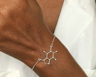 Caffeine Bracelet, Molecule Bracelet, Molecule Jewellery, Chemistry Jewellery Science Bracelet, Mothers Day Gift
