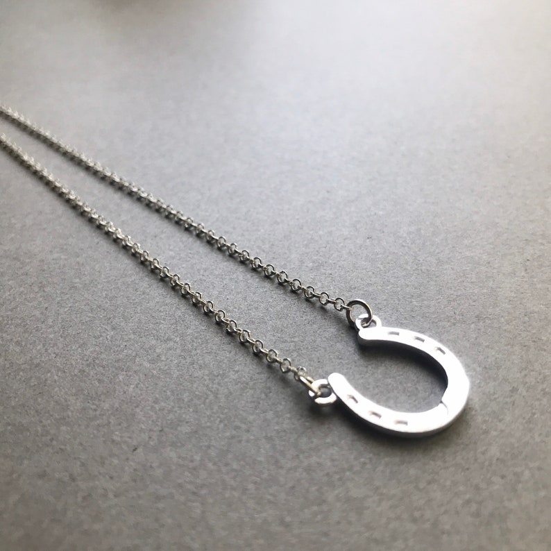 Horseshoe Necklace, Silver Horseshoe Necklace, Lucky Charm Necklace, Gift For Her, Mothers Day Gift image 4