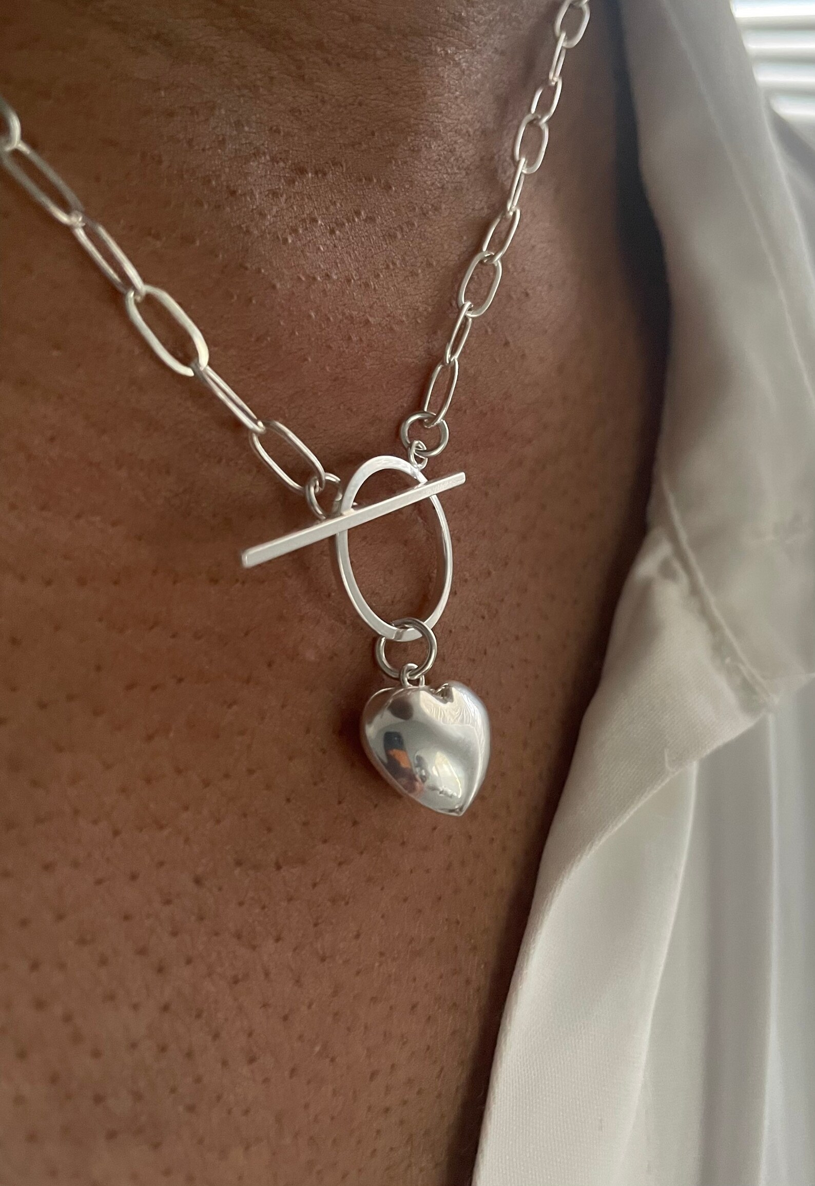 Forever Hammered Heart Toggle Necklace main image 1
