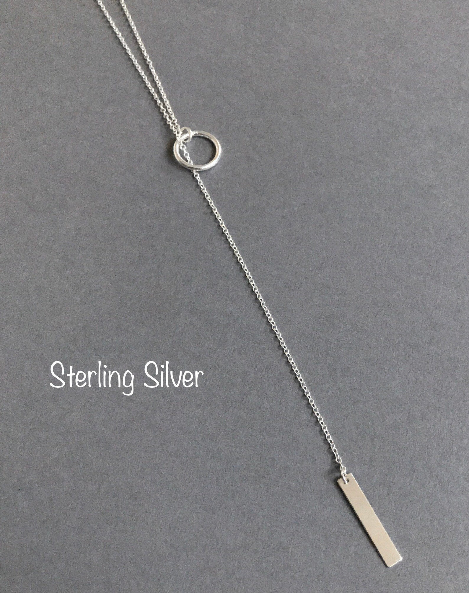 Lariat Necklace Circle Lariat Necklace Circle Bar Necklace Etsy UK