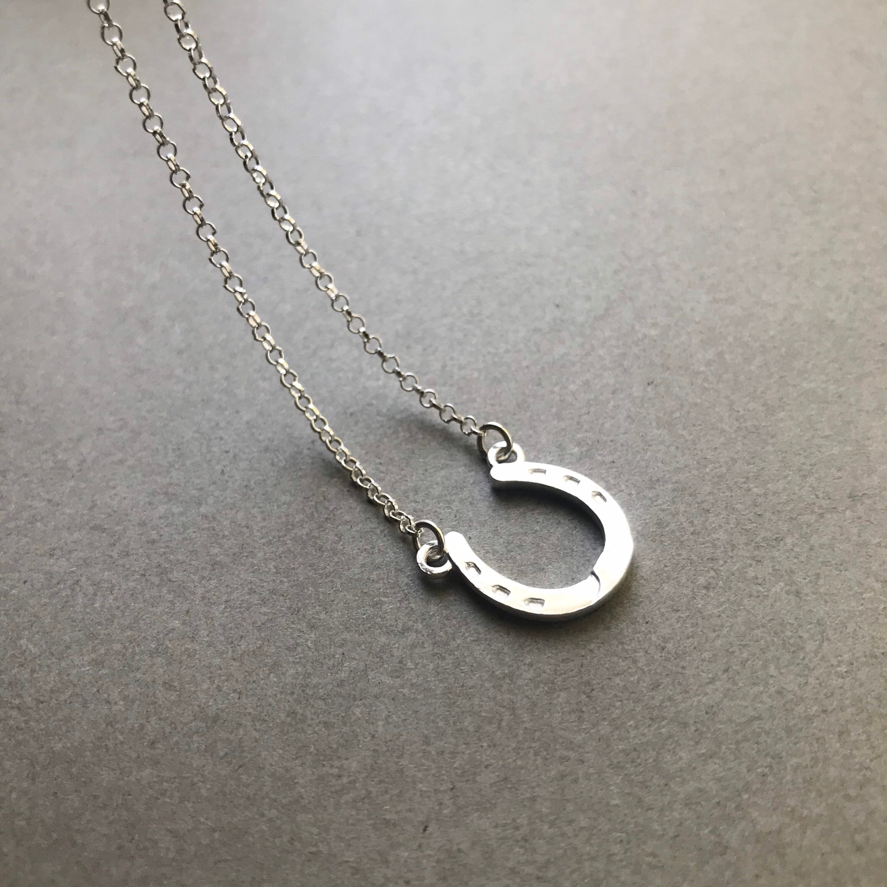 Horsehoe Necklace Silver Horseshoe Necklace Lucky Charm Etsy UK