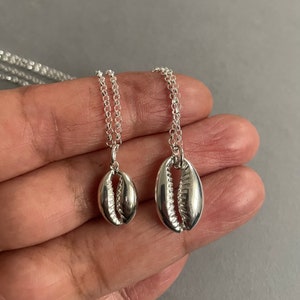 Cowrie Shell Necklace, Sterling silver cowrie shell, Beach Necklace, Beaded Necklace, Shell Jewellery, Mothers Day Gift image 4