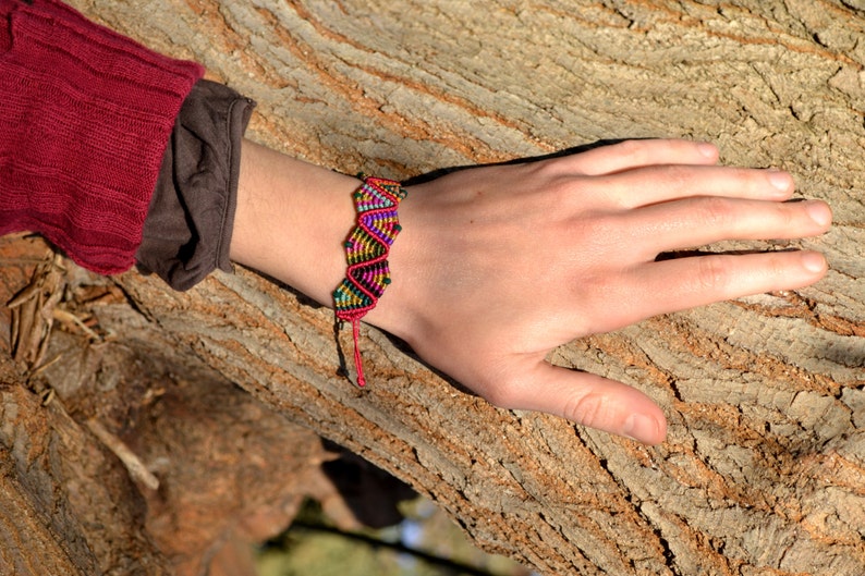 Woven Bracelet Macrame bracelet Crystal bracelet Micro macrame adjustable bracelet Colorful bracelet Hippie bracelet image 2