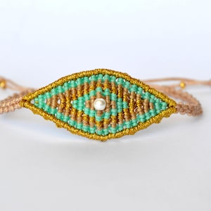 Macrame bracelet - Evil eye protection Bracelet - Colorful bracelet - Micro macrame - adjustable bracelet - All seeing eye - Boho bracelet