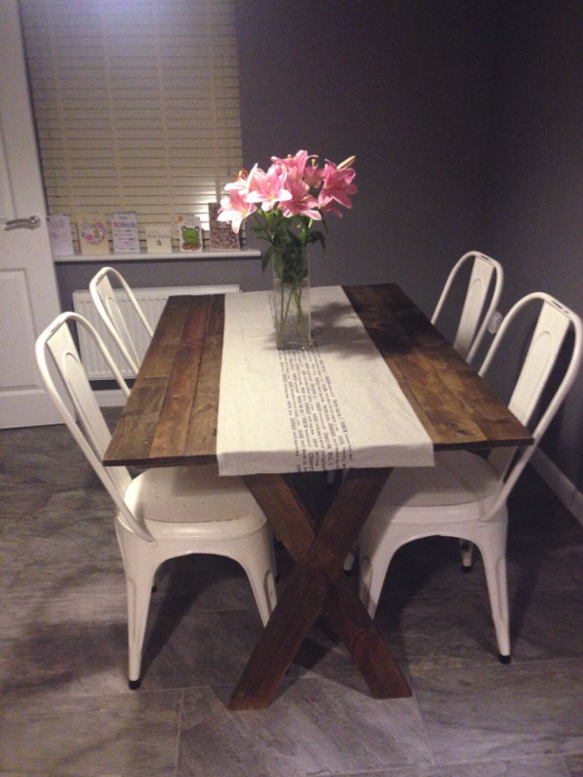 Reclaimed Wood Dining Table. Hand Made Rustic X Leg Design Etsy