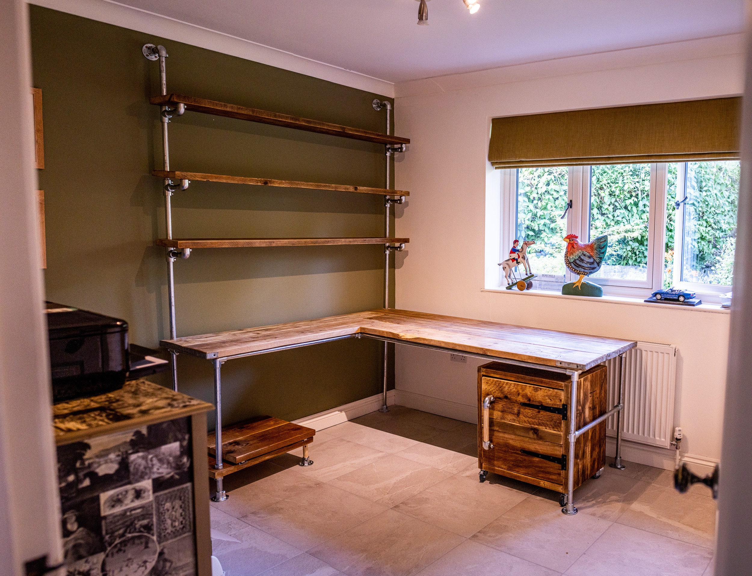 Bespoke Workstation Corner Desk With Shelves and Optional Etsy UK