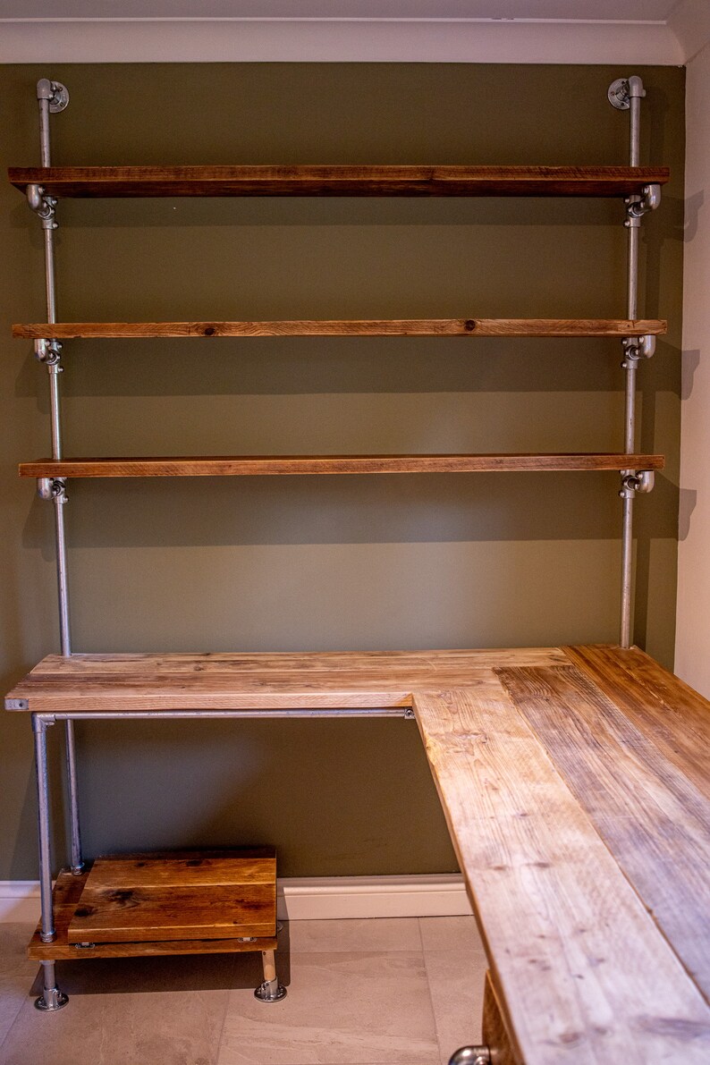 Bespoke Workstation Corner Desk With Shelves and Optional Etsy UK