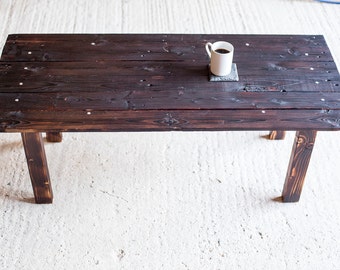 Reclaimed Scorched Wood Coffee Table.
