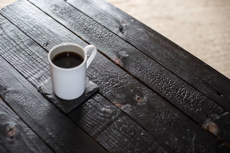 Reclaimed Burnt / Scorched Wood Coffee Table. Etsy UK