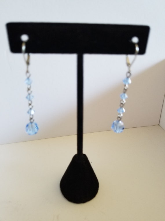 Lightly Used Blue Crystal Earrings
