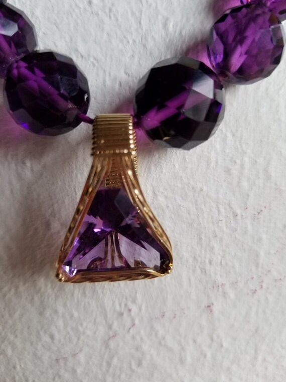 Vintage purple glass necklace Gem