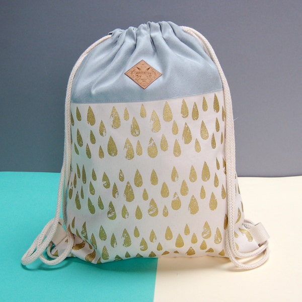 gym-sac, gym-sac gold, drop gym-sac, japanese fabric, mint, faux suede- leather, faux leather