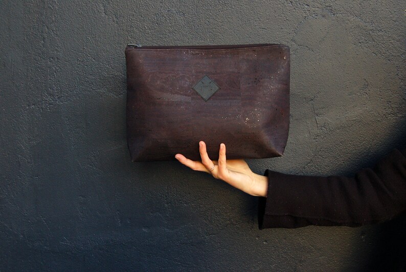 Sustainable black Clutch made of Corkskin