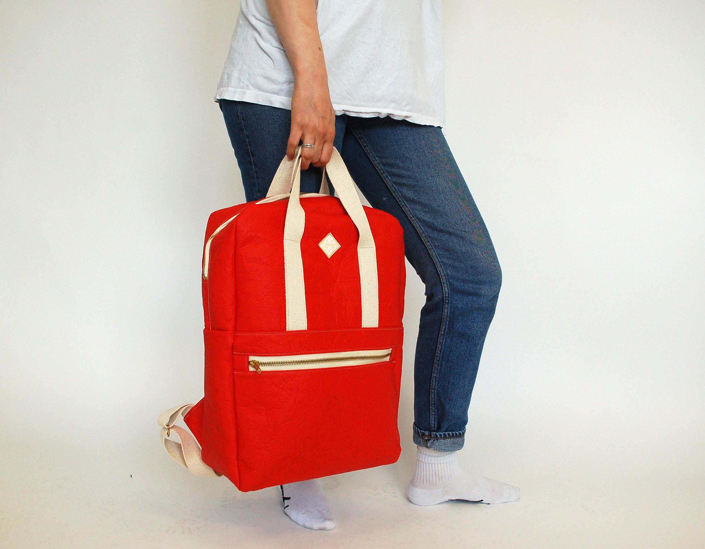 Vegan Pinatex Backpack Living Coral - Etsy