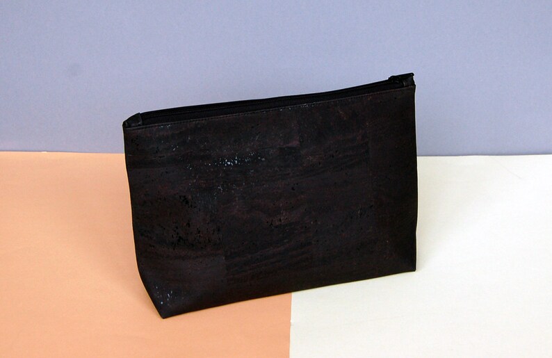 Sustainable black Clutch made of Corkskin