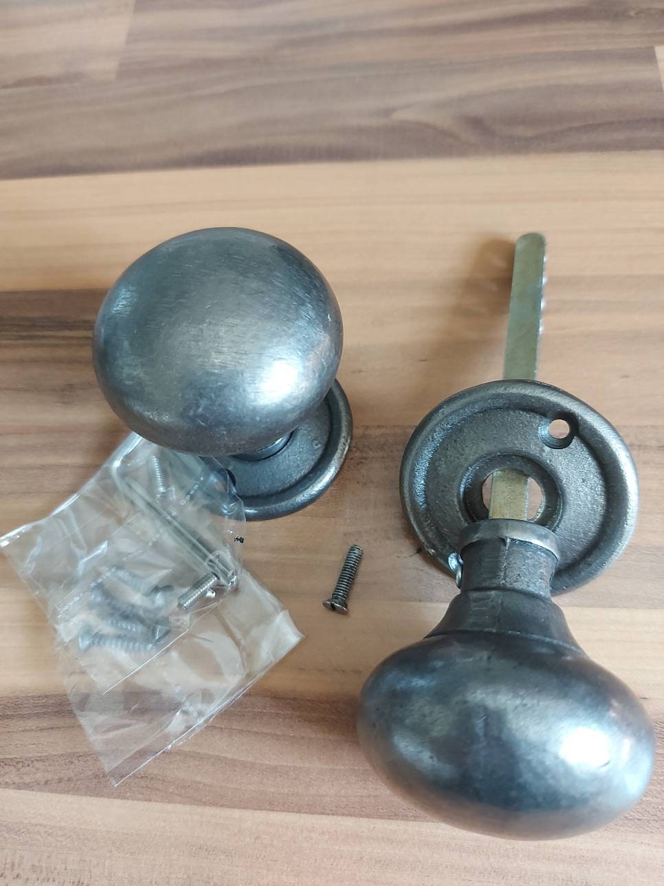 Antique Cast Iron Door Knobs Set Rim Lock Door Knobs Etsy UK