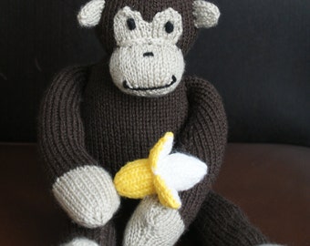 Hand made  handknitted monkey toy