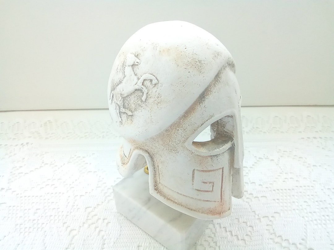 Clay Helmet Headdress Corinthian Design Interior Decor Etsy