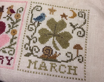 March St. Patrick's Day Cross Stitch Pattern, Monthly Moments (PDF Download)