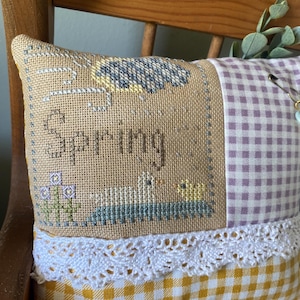 Spring! A pdf cross stitch pattern by Monica’s Stitching. Stitch count is a tiny 41x40 stitches and uses a combo of DMC & Classic Colorworks