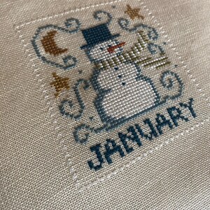 January Snowman, Cross Stitch pattern, PDF download image 7