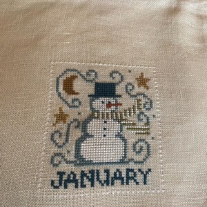 January Snowman, Cross Stitch pattern, PDF download image 8