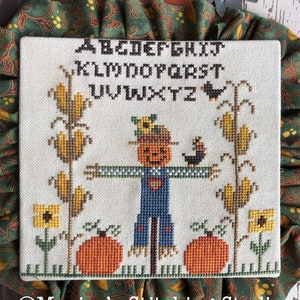 Monica&#39;s Stitching PDF Kreuzstichmuster Nr. 12, Vogelscheuche Sampler