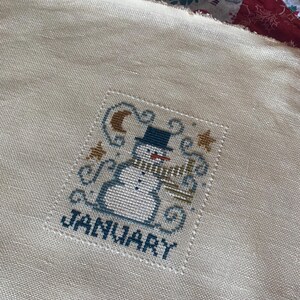 January Snowman, Cross Stitch pattern, PDF download image 9