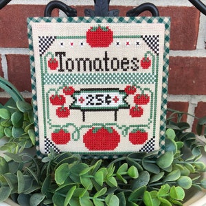 Monica&#39;s Stitching Studio Chart #2 Tomatoes, Garden Series #1, digital download pattern