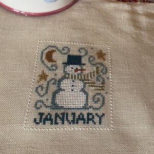 January Snowman, Cross Stitch pattern, PDF download image 3
