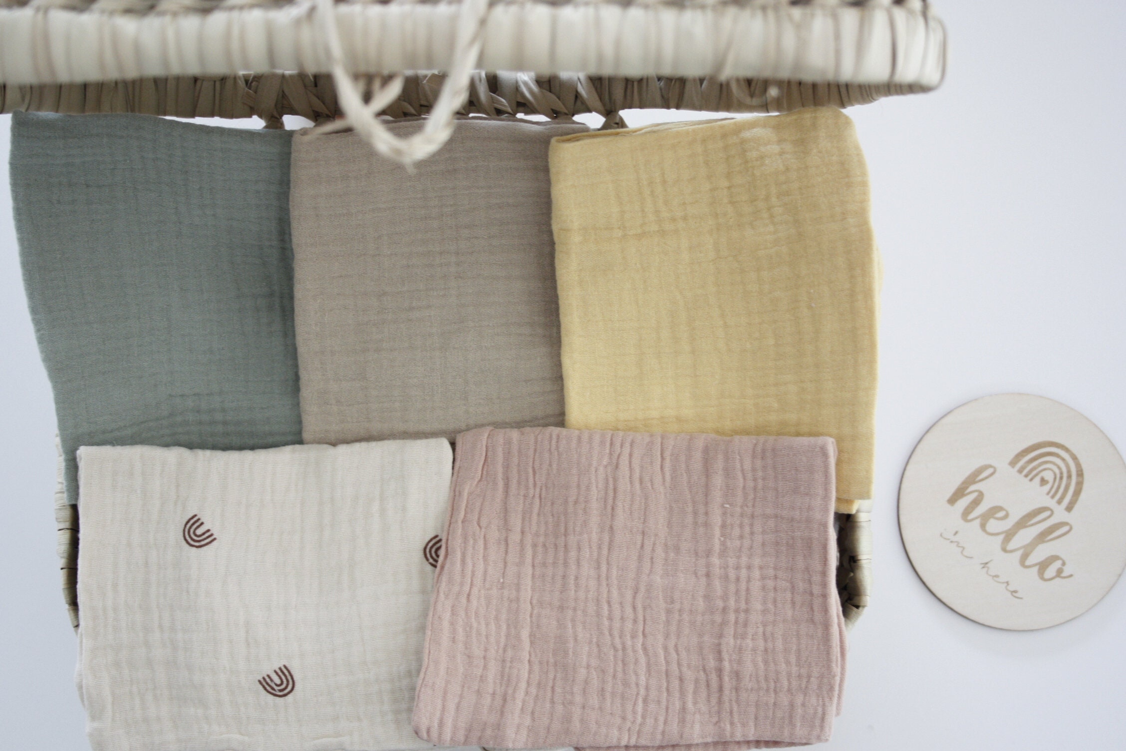 Lot de 5 Débarbouillettes - Lingettes Lavable en Double Gaze Coton