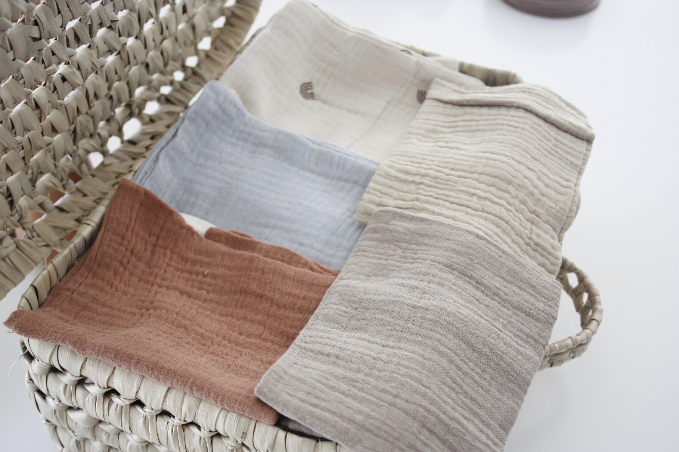 Lot de 5 Débarbouillettes - Lingettes Lavable en Double Gaze Coton