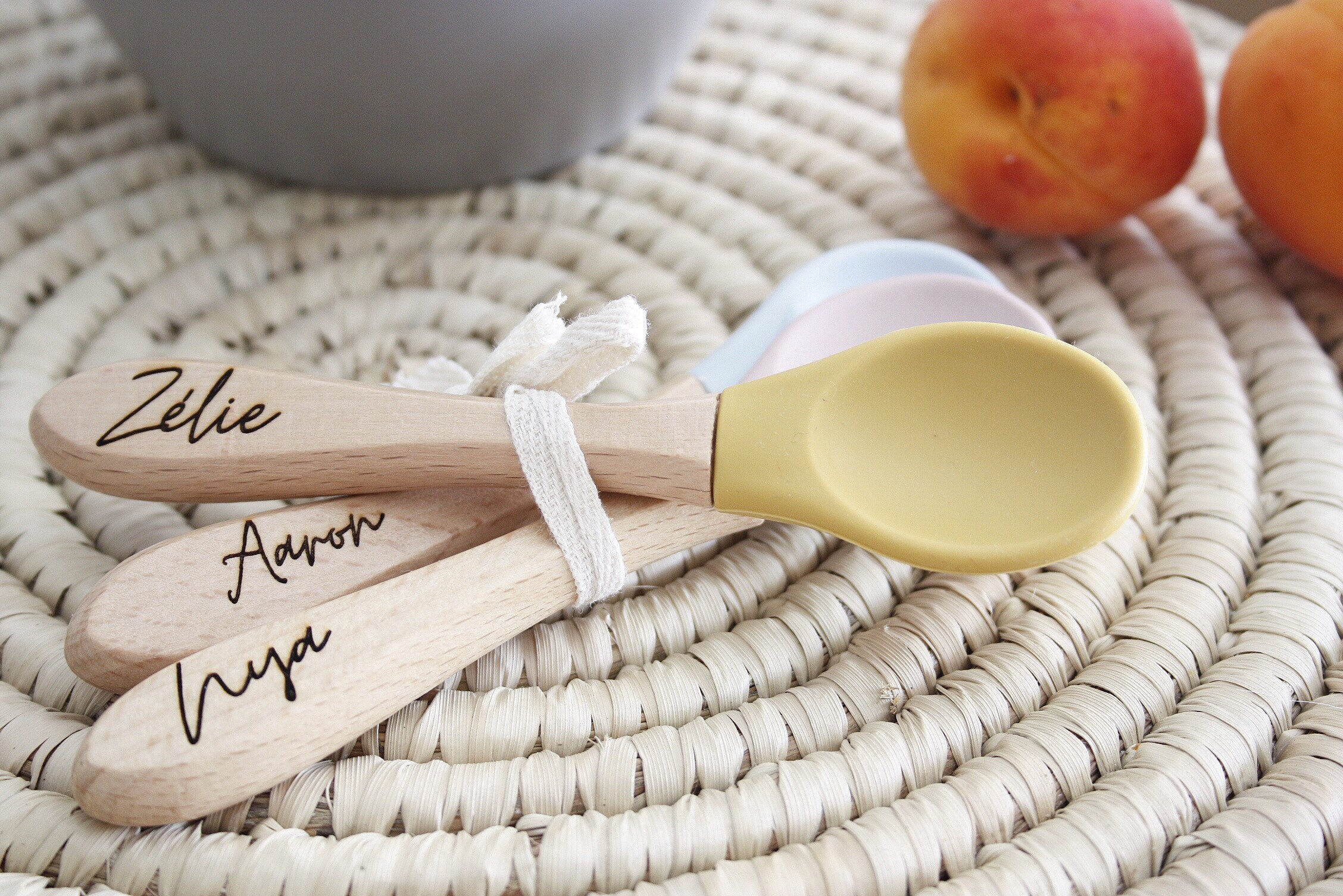 Cuillères en Bois Personnalisables, 1Er Noël Bébé