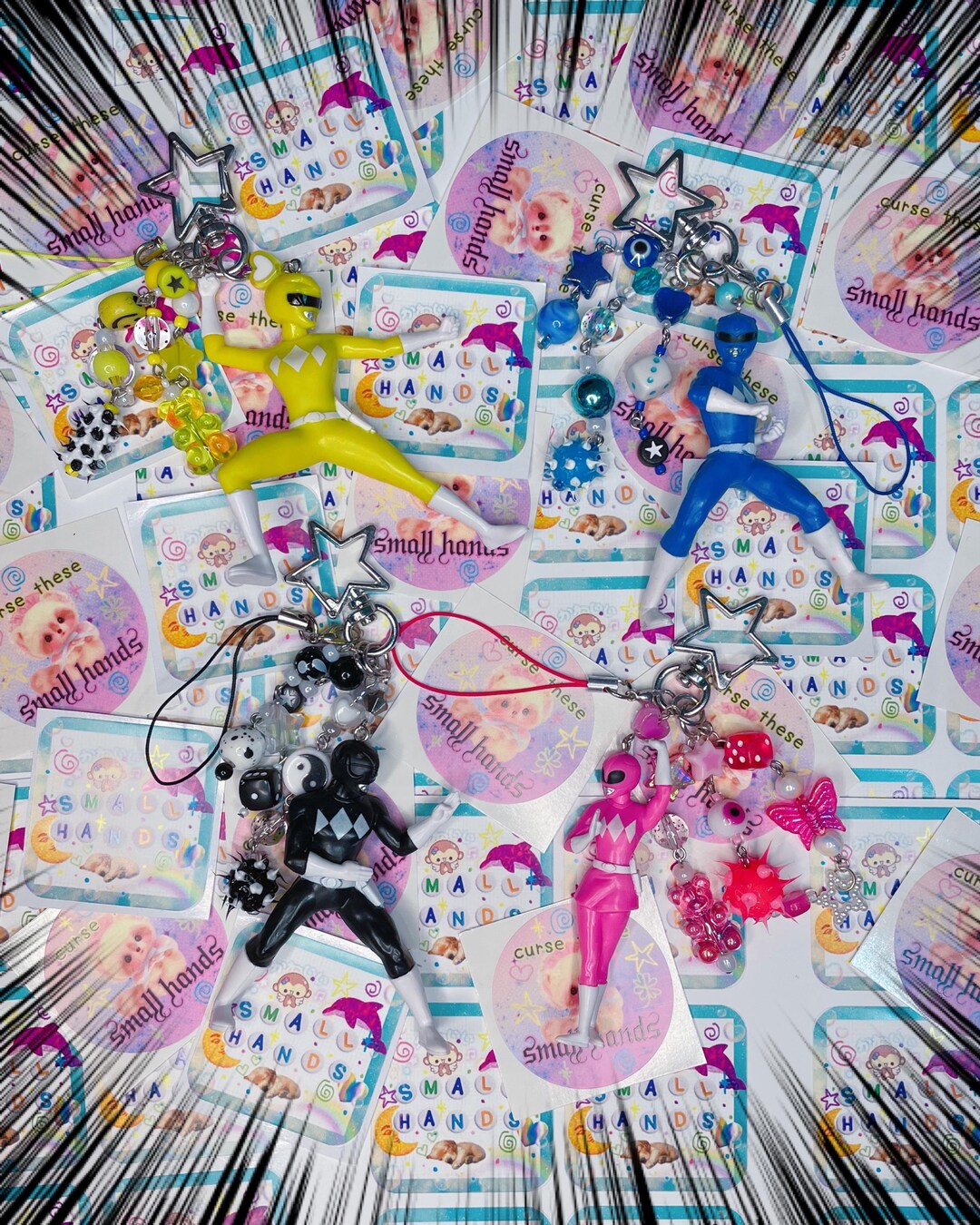 Kidcore Keychains Power Ranger Junk Keychain Heisei Retro Kidcore Inspired Y2K - Etsy