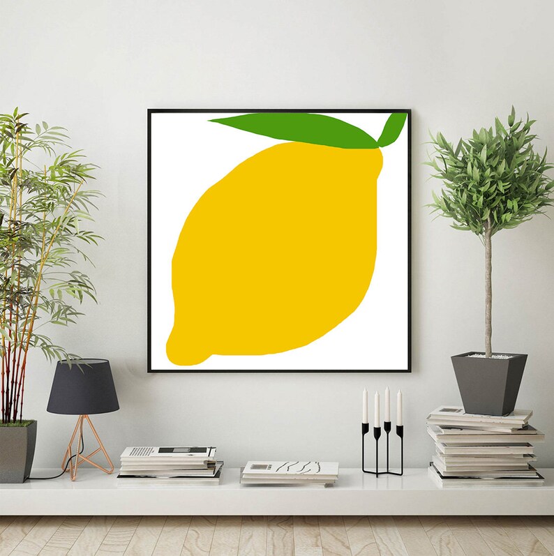 Lemon Art Modern Art Lemon Wall Art Large Canvas Art Wall Etsy