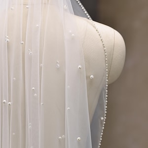 Pearl Beaded Veil - Etsy display picture 1