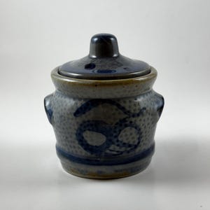 Vintage salt glaze mustard/condiment jar with lid-German