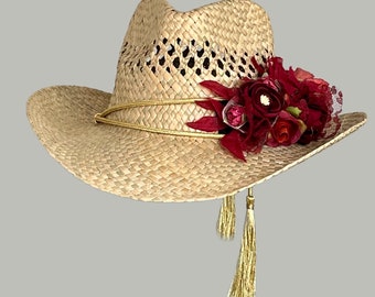 Chapeau de cowboy Flower Power. Fait main par Ibiza Capatchos.