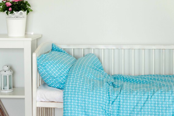 Anchor Flannel Baby Toddler Bedding Duvet Cover And Pillow Etsy