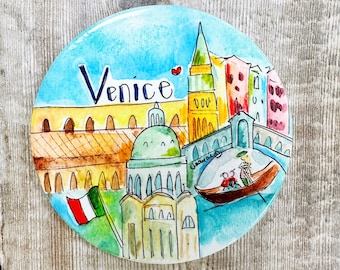 Venice Italy Little City landmarks Ceramic Coaster