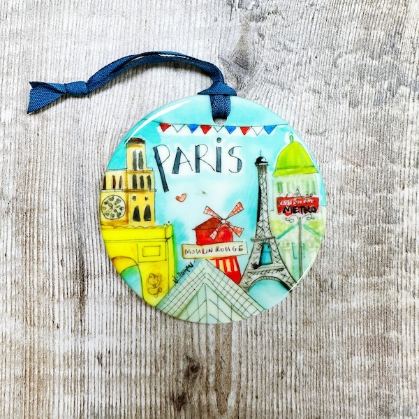 Paris Little Landmark Ceramic Hanging Decoration Christmas