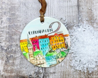 Copenhagen Landmarks Cute Ceramic Hanging Decoration Christmas
