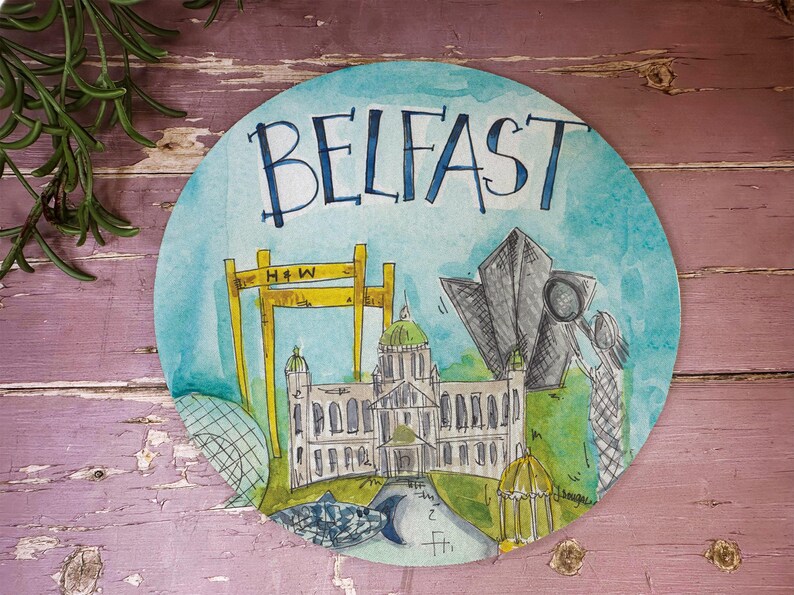 Belfast Northern Ireland Mouse Mat Little Landmark Cities Cute Popular
